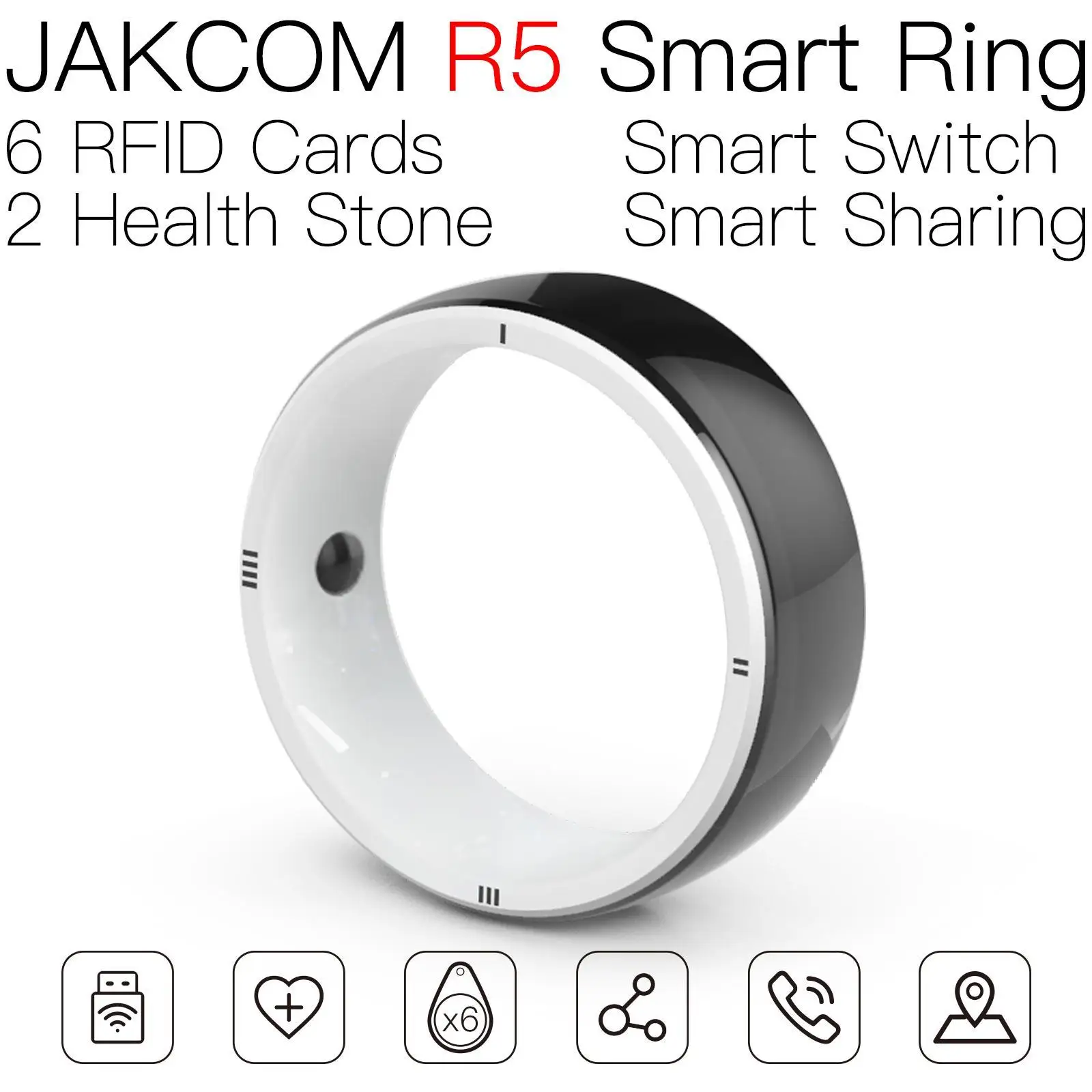 JAKCOM R5 Okos Gyűrű, jobb, mint a rádió ic kártya fliper nulla hacker nfc tag bor nagyság android vízálló tokenek rfid 5v okos