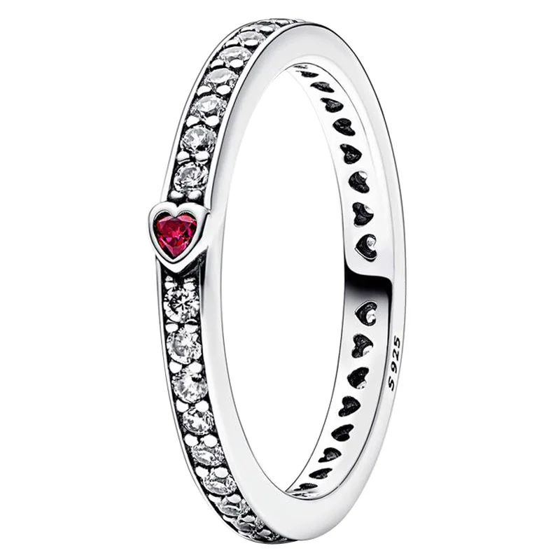 Hiteles 925 Sterling Ezüst Gyűrű Csillogó Szerelmes Üzenetet Kristály Gyűrű Női Esküvői Ajándék Rendben Európa Ékszerek