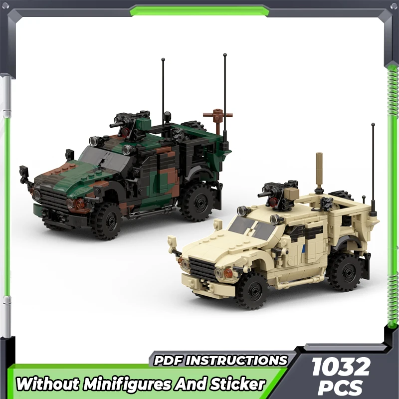 Moc Épület Tégla Katonai Autó Modell Fegyveres Jármű M-ATV Technológia Moduláris Blokkok Ajándékok, Játékok DIY Beállítja Közgyűlés