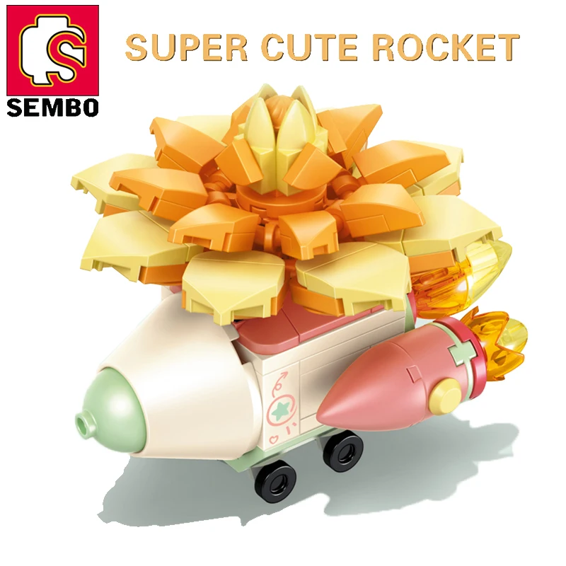 SEMBO BLOKK 4 Stílus, Cserepes Növény, Aranyos Virág Anime építőköve Tér Rakéta Játékok Ünnepi Valentin Ajándékok Fiúk Lányok