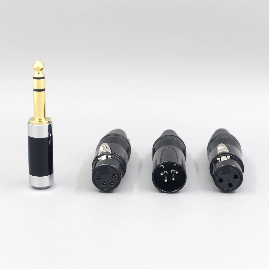 LN007263 6.5 mm XLR 4 Pólusú 3 Pólusú Férfi Nő Csatlakozó adapter DIY Javítás Egyéni Fülhallgató Fejhallgató Kábel