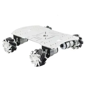 Befejezetlen 4WD Terhelhetőség 10-15 KG Mecanum Robot Autó Okos Autó Futómű Készlet w/ 60mm Omni Kerekek